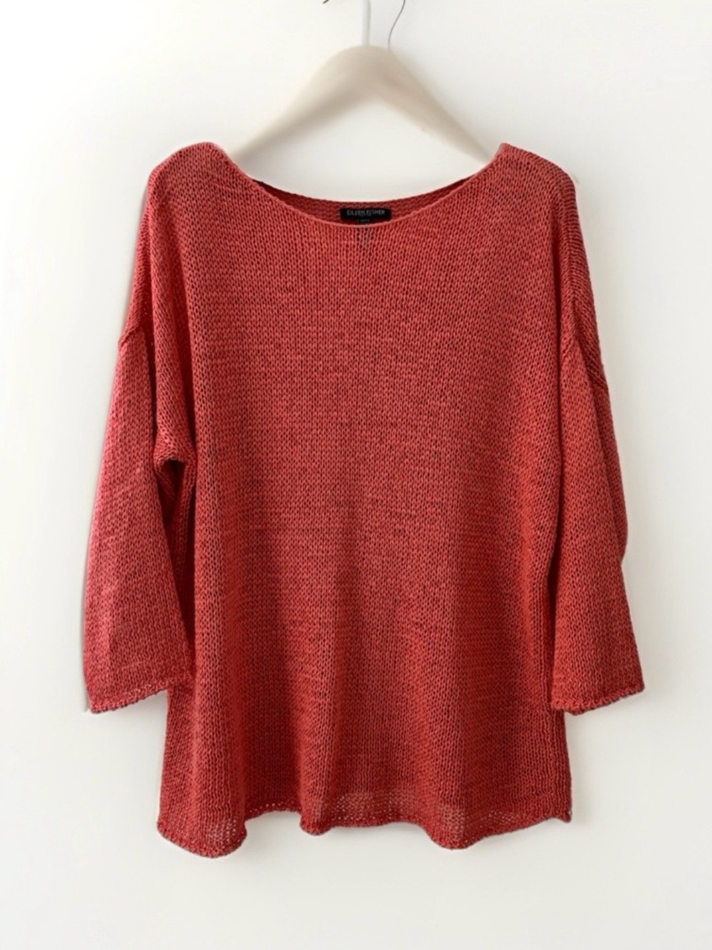 Eileen Fisher Textured Knit Pullover Sweater Women’s M Petite Lagenlook Coastal